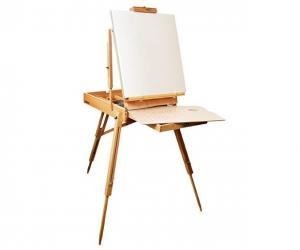 U.S. Art Supply Coronado French Style Easel & Sketchbox with 12" Drawer, Wooden Pallete & Shoulder Strap