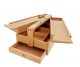 US Art Supply Large Multi-Function Wooden Artist Tool & Brush Storage Box