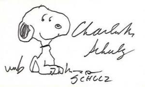 CHARLES SCHULZ - CARTOONIST that is Best Known for the COMIC STRIP "PEANUTS" which Featured the CHARACTERS SNOOPY