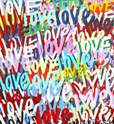 CHRIS RIGGS Original Love fine art painting 38" x 35"