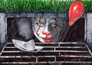 Do You Want A Boat original watercolor horror painting