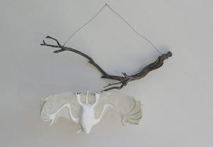 Night Hunter- One of a Kind, Handmade Hanging Bat Sculpture Wall Decor Statement Decor