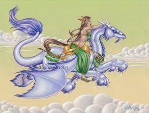 Original Dragon Art, A Sabbath Day's Journey, Colored Pencil Painting