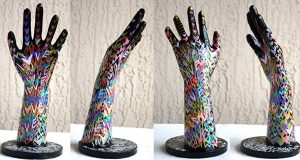 CHRIS RIGGS Love Hearts colorful 11" x 5" modern pop street art sculpture paper mache contemporary graffiti world signed original peace