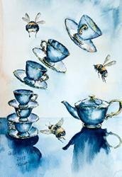 Zero Gravity watercolor original still life painting