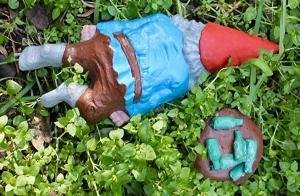 Zombie Gnomes: Passed Out Pat with Beer Bottles