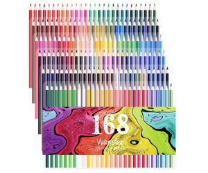 168 Colored Pencils - 168 Count Including 12 metallic & 8 Fluorescence Vibrant Colors