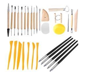 Clay Sculpting Tools - Pottery Sculpture Modeling/Carving Tool 31 PCS Set for Ceramics Beginners and Professional Art Crafts