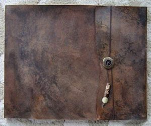 Large Refillable Leather Sketchbook, Old World, Handmade leather sketchbook