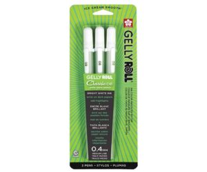 Sakura 37488 Gelly Roll Classic 08 (Medium Pt.) 3PK Pen, White