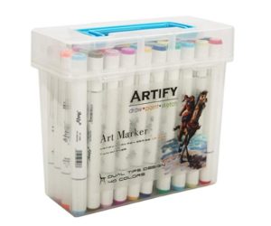 Artify Artist Alcohol Based Art Marker Set/ 40 Colors Dual Tipped Twin Marker Pens