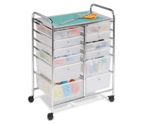 Honey-Can-Do Rolling Storage Cart and Organizer with 12 Plastic Drawers