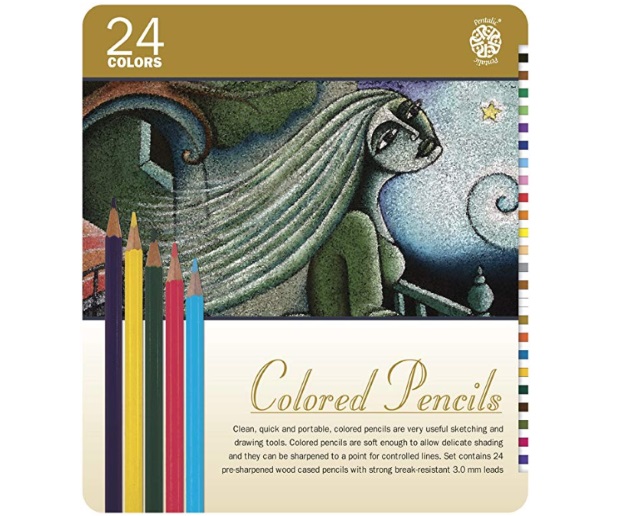 Pentalic Art 24-Piece Colored Pencil Tin Set