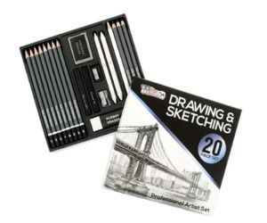 U.S. Art Supply 20 Piece Professional Hi-Quality Artist Sketch Set