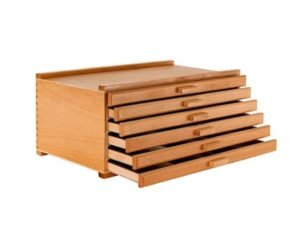 U.S. Art Supply 6 Drawer Wood Artist Supply Storage Box