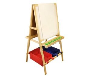 U.S. Art Supply Children's Cardiff Double-Sided Art Activity Easel with Chalkboard
