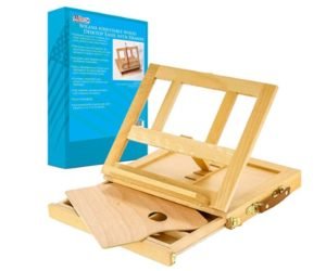 U.S. Art Supply Solana Adjustable Wood Desk Table Easel with Storage Drawer