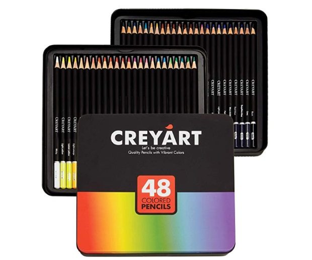 CreyArt Colored Pencils Set of 120 Colors in Tin Box 