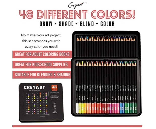 CreyArt Colored Pencils Set of 120 Colors in Tin Box 