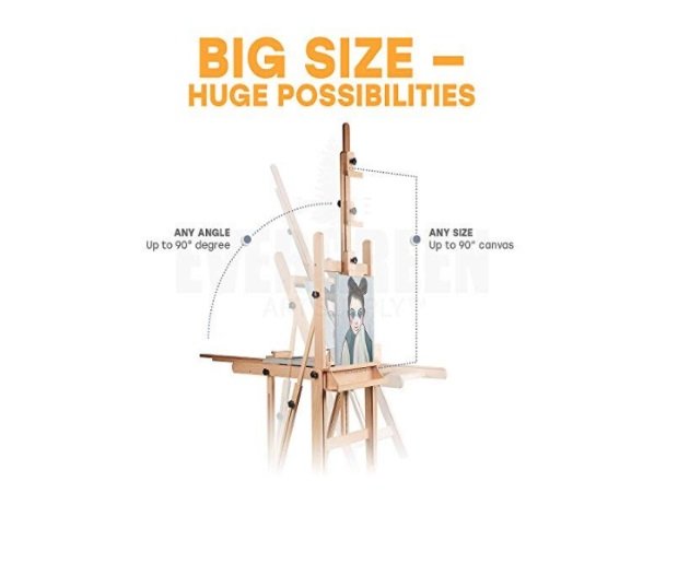 Heavy Duty H Frame Wooden Art Easel