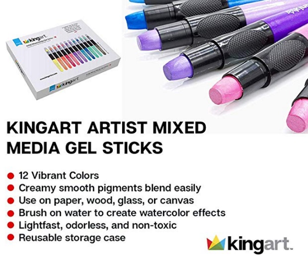 KINGART Metallic Mixed Media Gel Sticks