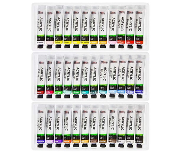 U.S. Art Supply 36 Color Acrylic Paint Set