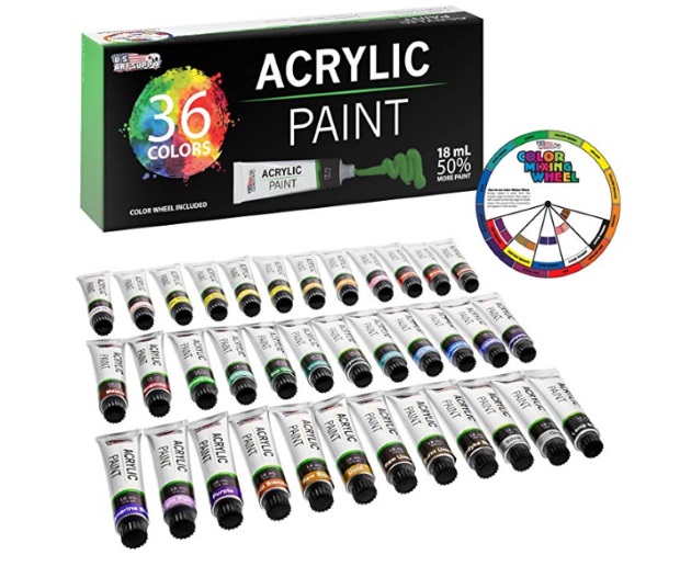 U.S. Art Supply 36 Color Acrylic Paint Set