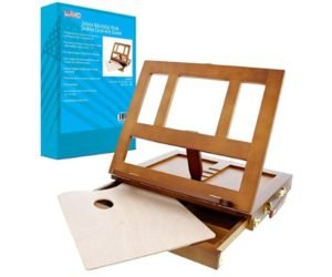 U.S. Art Supply Super Solana Adjustable Wood Desk Table Easel