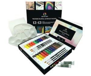 AEM Hi Arts Art Kit with Watercolor and Acrylic Paints