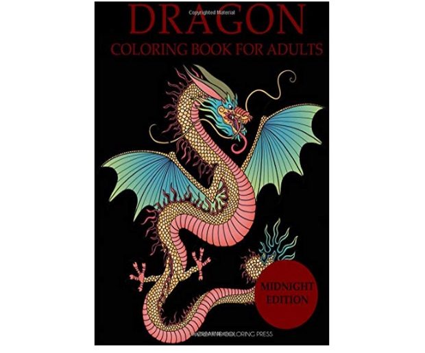Dragon Coloring Book for Adults Midnight Edition