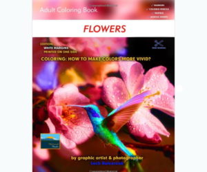 Adult Coloring Book Flowers: White Margins