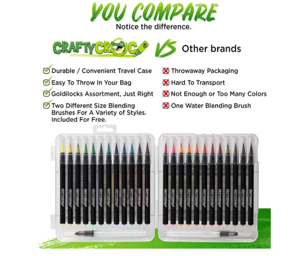 CraftyCroc Watercolor Brush Pens