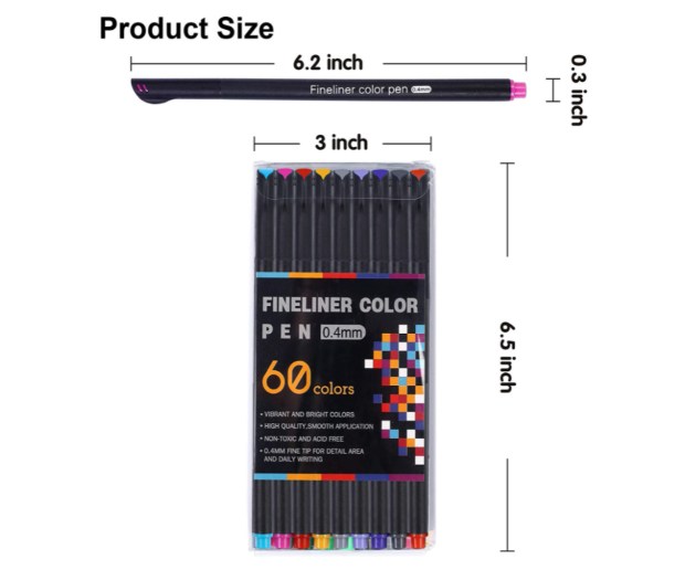 Colored Fineliner Journaling Pens