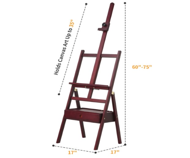 Meeden Walnut Studio H-Frame Easel