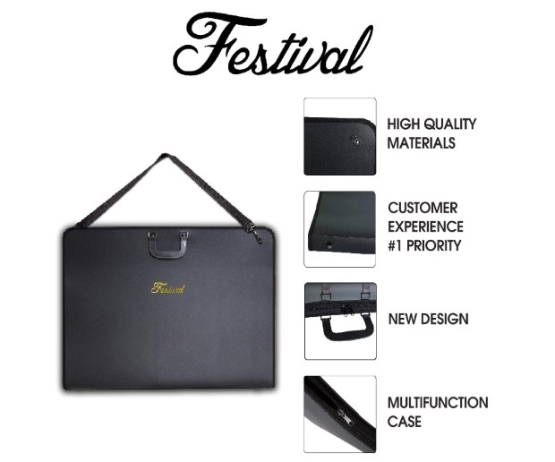 Sports Festival Art Portfolio Case with Shoulder Strap