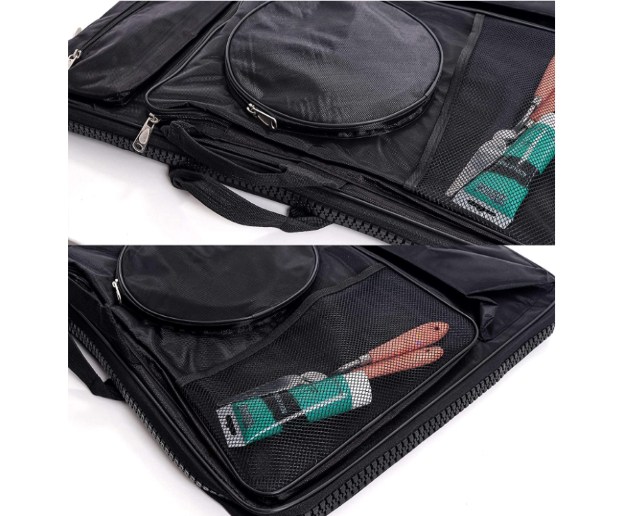 U.S. Art Supply Black Nylon Art Supplies Portfolio Carry Backpack Bag